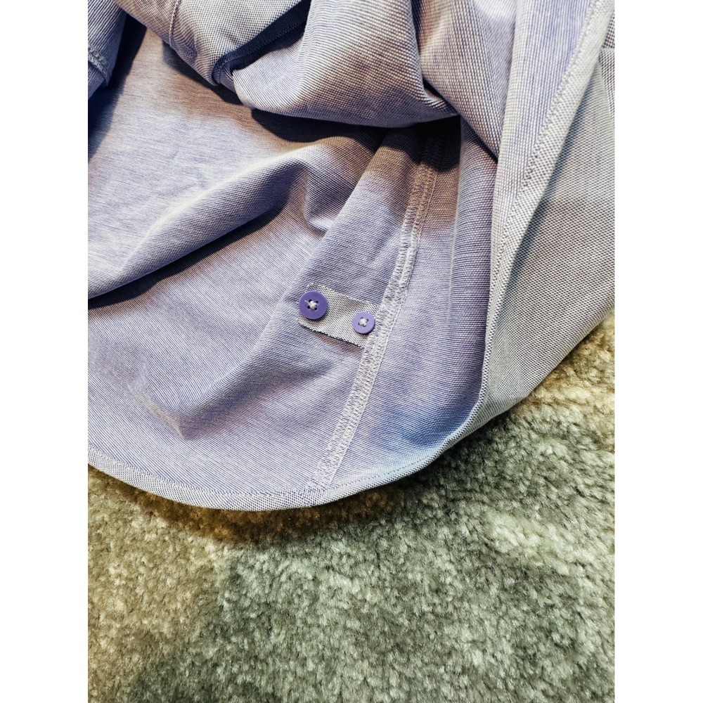 Lululemon Commission Long Sleeve Shirt Mens M Purple Button Down Pique - Picture 7 of 7